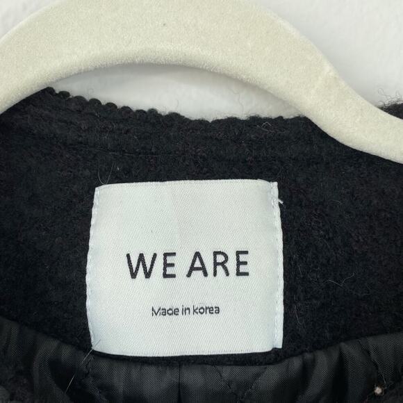 WE ARE K-Fashion Korean Tweed Blazer Black Size Small Gold Business Workwear - Picture 5 of 8